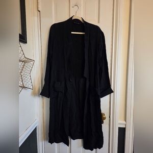 Colleen Lopez Elegant Black Semi Sheer Cardigan